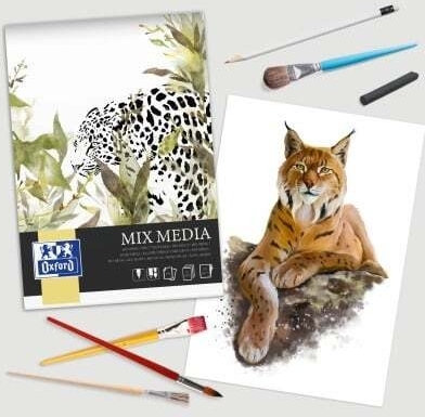 Bloc desen Oxford Mix Media, A4 25 file, hartie 225g/mp, FSC, colectia Artistic